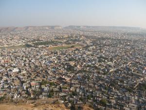 View over Jaipur from the Nahargarh fort.