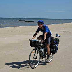 Riding on the beach