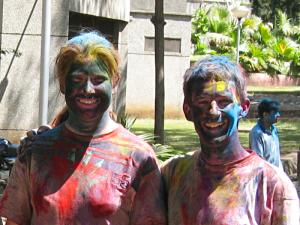 Me and Helena after playing Holi.