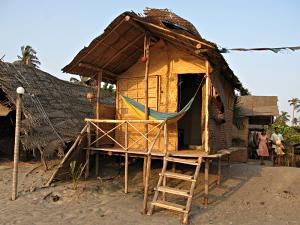 My beach hut in Arambol, Goa, India.