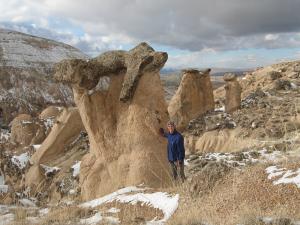 Stone mushrooms near Zelve, Cappadocia, Turkey.