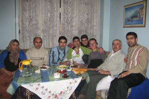 Having dinner during the Kurbam Bayramı celebration in a Turkish family.