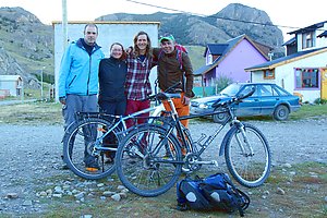 The new owners picking up our bicycles.