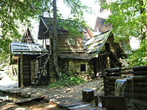 Main building of the eco village Zelenkovac, Bosnia.