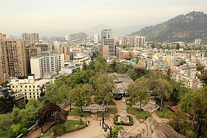 Santiago de Chile, view from Santa Lucia hill.