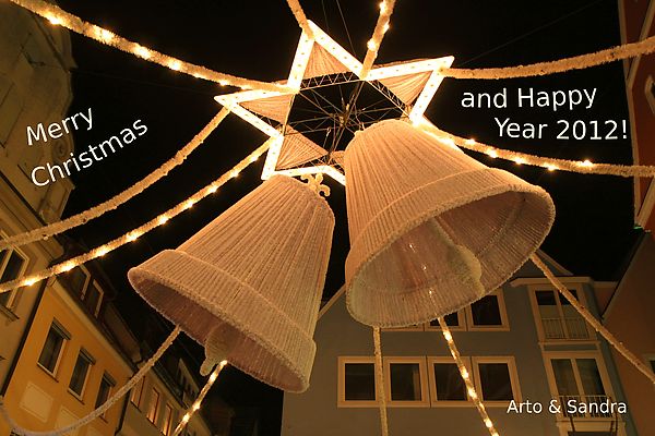 Photo: Christmas bells in the old town. Memmingen, Germany.